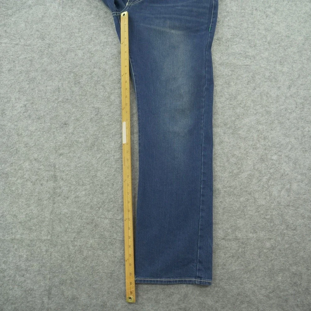 True Religion Jeans Mens 36 Blue Ricky Relax Slim Mid Rise Zip Fly